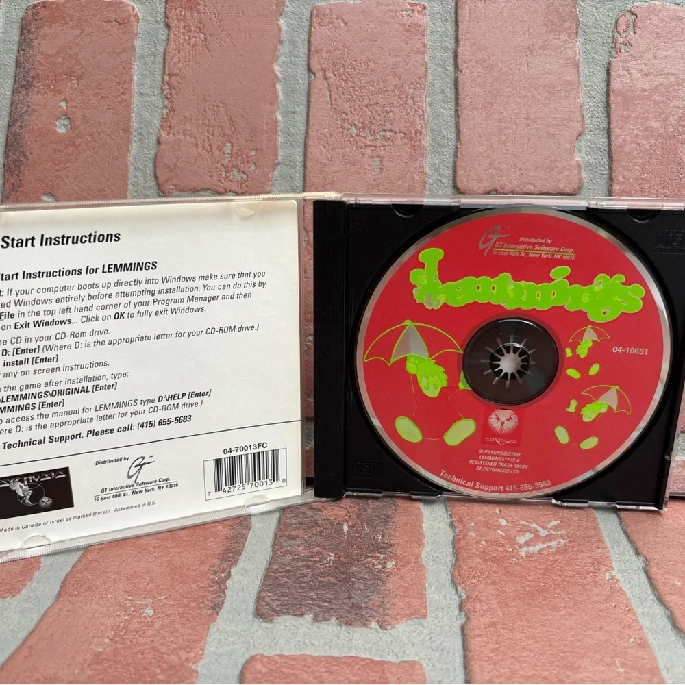 New Never Used Lemmings PC Game 1991 Psygnosis CD ROM